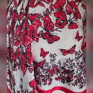 MOSI Butterflies And Flowers Crinkle Scarf NWOT